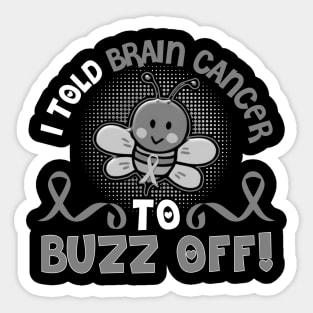 funny brain cancer bee warrior Sticker